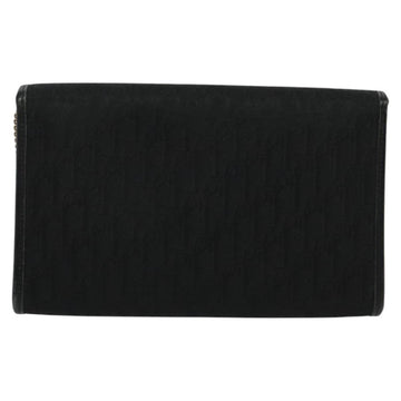 Christian Dior Trotter Canvas Chain Shoulder Bag Black Gold Auth 124297 - 0