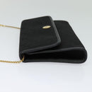 Christian Dior Trotter Canvas Chain Shoulder Bag Black Gold Auth 124297-3