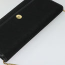 Christian Dior Trotter Canvas Chain Shoulder Bag Black Gold Auth 124297-6