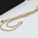 Christian Dior Trotter Canvas Chain Shoulder Bag Black Gold Auth 124297-7