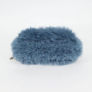 Miu Miu Chain Shoulder Bag Fur Blue Silver 5BD046 Auth 124300M-5