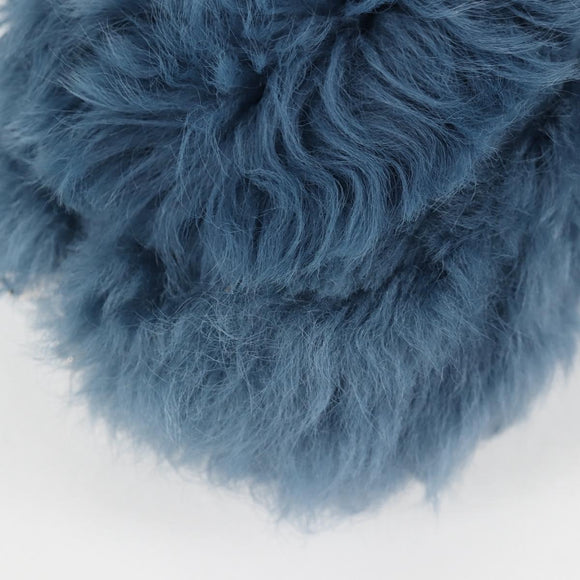 Miu Miu Chain Shoulder Bag Fur Blue Silver 5BD046 Auth 124300M