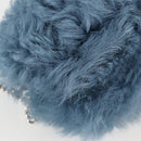 Miu Miu Chain Shoulder Bag Fur Blue Silver 5BD046 Auth 124300M-17