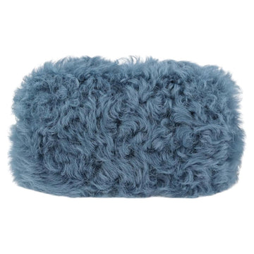 Miu Miu Chain Shoulder Bag Fur Blue Silver 5BD046 Auth 124300M - 0