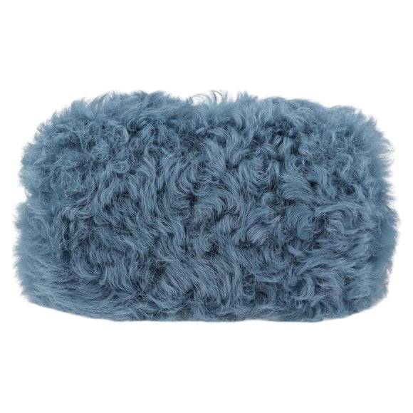 Miu Miu Chain Shoulder Bag Fur Blue Silver 5BD046 Auth 124300M