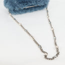 Miu Miu Chain Shoulder Bag Fur Blue Silver 5BD046 Auth 124300M-7