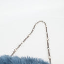 Miu Miu Chain Shoulder Bag Fur Blue Silver 5BD046 Auth 124300M-14
