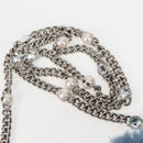 Miu Miu Chain Shoulder Bag Fur Blue Silver 5BD046 Auth 124300M-8