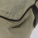 FENDI Zucchino Canvas Shoulder Bag Blue Gold Auth 124324-10