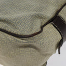 FENDI Zucchino Canvas Shoulder Bag Blue Gold Auth 124324-12