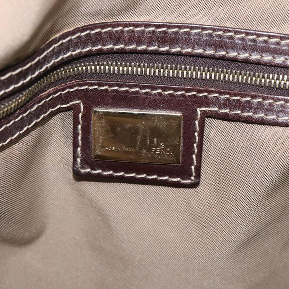 FENDI Zucchino Canvas Shoulder Bag Blue Gold Auth 124324