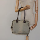 FENDI Zucchino Canvas Shoulder Bag Blue Gold Auth 124324-22