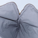 HERMES Fourre Tout Porte Documents Business Bag Canvas Gray Silver Auth 124325-17