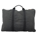 HERMES Fourre Tout Porte Documents Business Bag Canvas Gray Silver Auth 124325-2