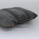 HERMES Fourre Tout Porte Documents Business Bag Canvas Gray Silver Auth 124325-6