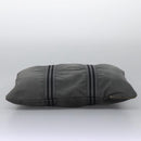 HERMES Fourre Tout Porte Documents Business Bag Canvas Gray Silver Auth 124325-5