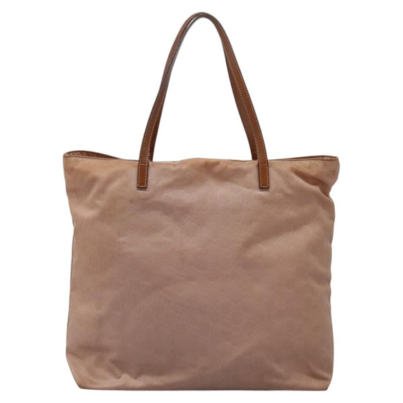 GUCCI GG Canvas Tote Bag Nylon Pink Silver 295252 Auth 124326
