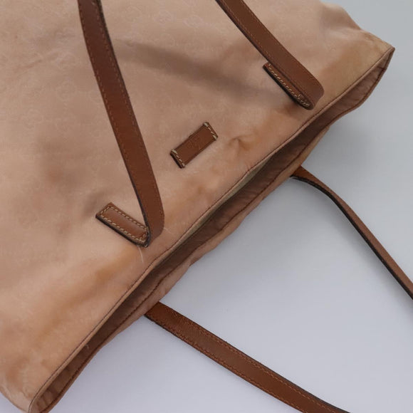 GUCCI GG Canvas Tote Bag Nylon Pink Silver 295252 Auth 124326