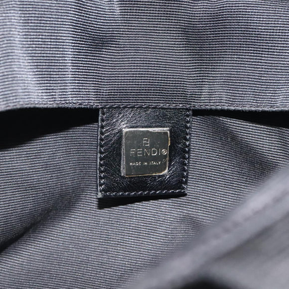 FENDI Hand Bag Canvas Black gold Auth 124349