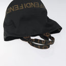 FENDI Hand Bag Canvas Black gold Auth 124349-6