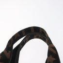 FENDI Hand Bag Canvas Black gold Auth 124349-8