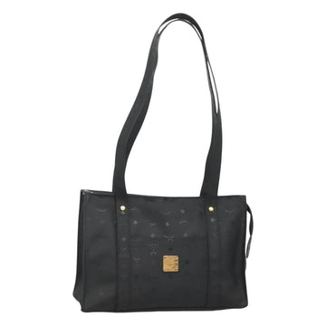 MCM Vicetos Logogram Shoulder Bag PVC Black Gold Auth 124358