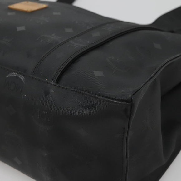 MCM Vicetos Logogram Shoulder Bag PVC Black Gold Auth 124358