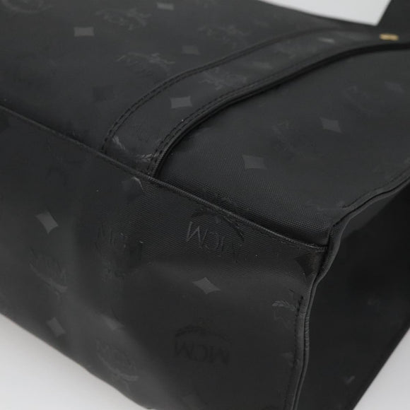 MCM Vicetos Logogram Shoulder Bag PVC Black Gold Auth 124358