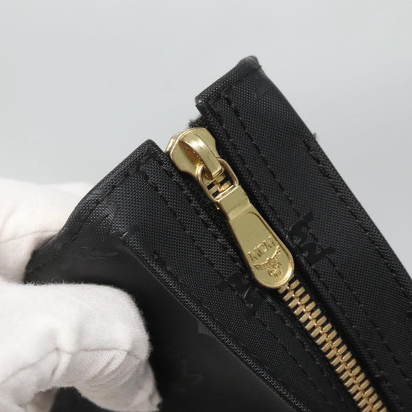 MCM Vicetos Logogram Shoulder Bag PVC Black Gold Auth 124358