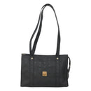 MCM Vicetos Logogram Shoulder Bag PVC Black Gold Auth 124358-13