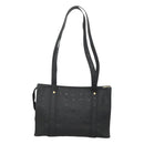 MCM Vicetos Logogram Shoulder Bag PVC Black Gold Auth 124358-2