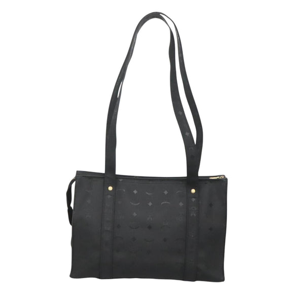 MCM Vicetos Logogram Shoulder Bag PVC Black Gold Auth 124358
