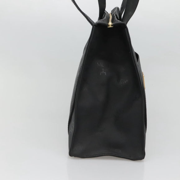 MCM Vicetos Logogram Shoulder Bag PVC Black Gold Auth 124358
