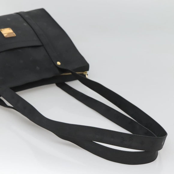 MCM Vicetos Logogram Shoulder Bag PVC Black Gold Auth 124358