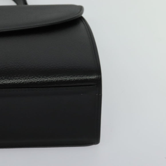 Burberrys Hand Bag Leather 2way Black Silver Auth 124374