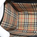 Burberrys Hand Bag Leather 2way Black Silver Auth 124374-18