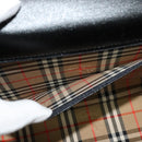 Burberrys Hand Bag Leather 2way Black Silver Auth 124374-19