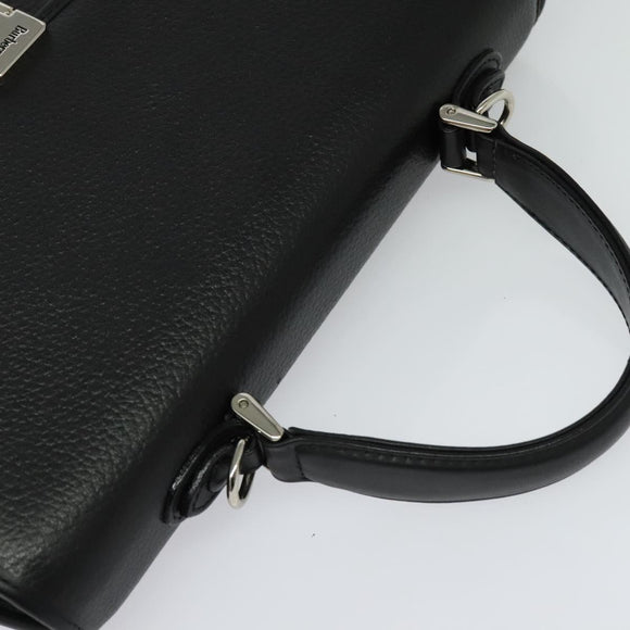 Burberrys Hand Bag Leather 2way Black Silver Auth 124374