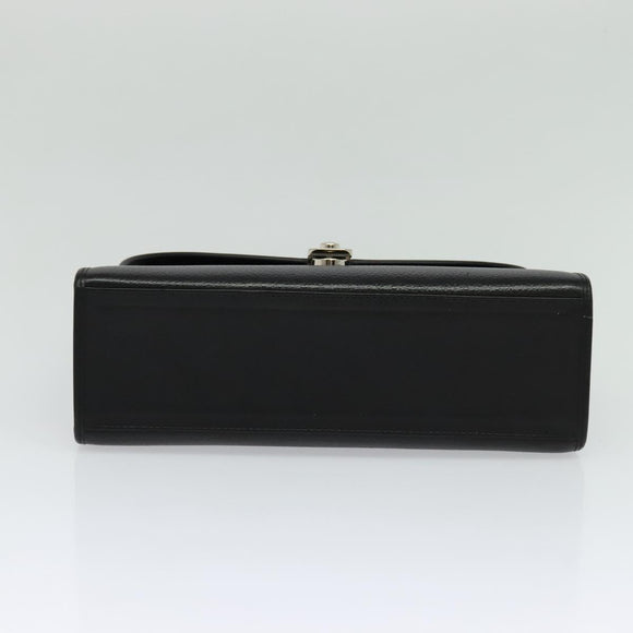 Burberrys Hand Bag Leather 2way Black Silver Auth 124374