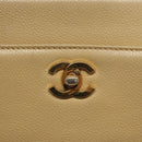 CHANEL Hand Bag Caviar Skin Beige Gold CC Auth 124376-14