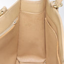 CHANEL Hand Bag Caviar Skin Beige Gold CC Auth 124376-17