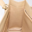 CHANEL Hand Bag Caviar Skin Beige Gold CC Auth 124376-18