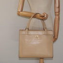 CHANEL Hand Bag Caviar Skin Beige Gold CC Auth 124376-23