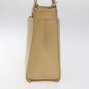 CHANEL Hand Bag Caviar Skin Beige Gold CC Auth 124376-4