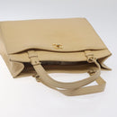 CHANEL Hand Bag Caviar Skin Beige Gold CC Auth 124376-6