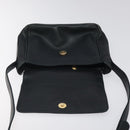 GUCCI Horsebit Shoulder Bag Leather Black Gold 007 3444 0220 Auth 124377-17