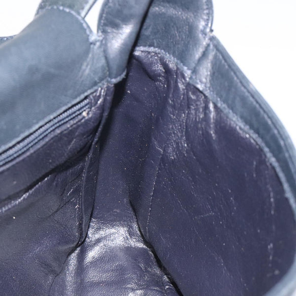 GUCCI Horsebit Shoulder Bag Leather Black Gold 007 3444 0220 Auth 124377