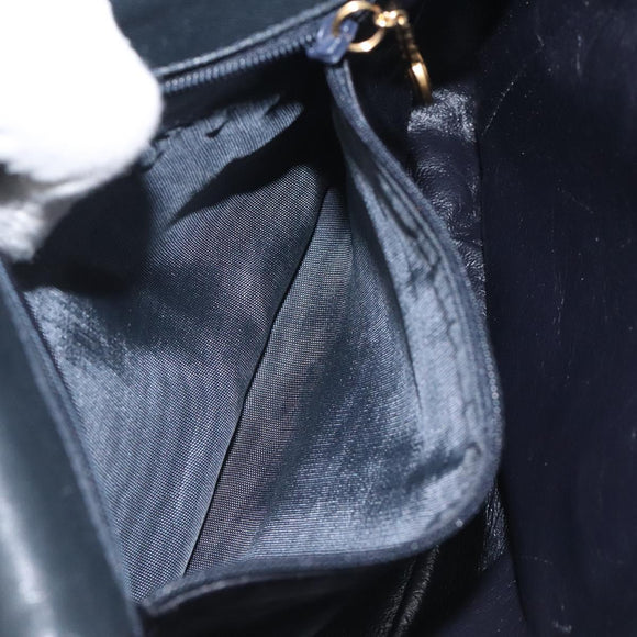 GUCCI Horsebit Shoulder Bag Leather Black Gold 007 3444 0220 Auth 124377