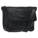 GUCCI Horsebit Shoulder Bag Leather Black Gold 007 3444 0220 Auth 124377-1