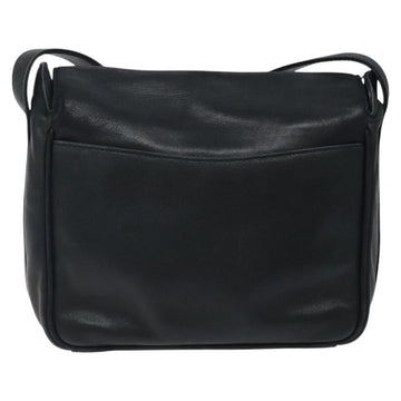 GUCCI Horsebit Shoulder Bag Leather Black Gold 007 3444 0220 Auth 124377 - 0